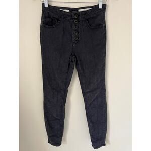 Anthropologie Pilcro High-Rise Skinny Black / Gray Button Up Jeans Size 27